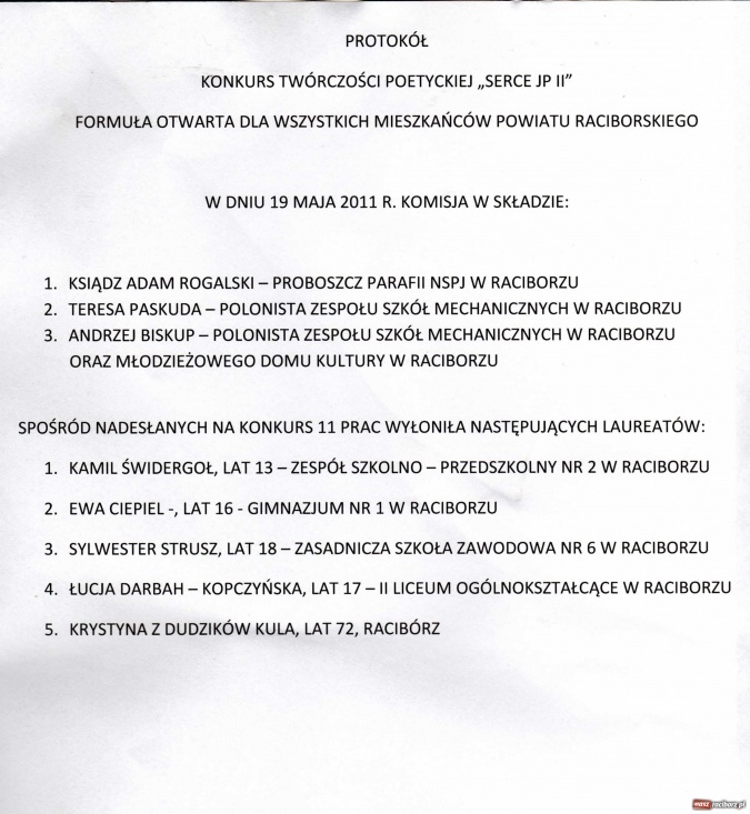 Zdjęcie w galerii na portalu naszraciborz.pl: W hołdzie bł. Janowi Pawłowi II wiadomości z regionu