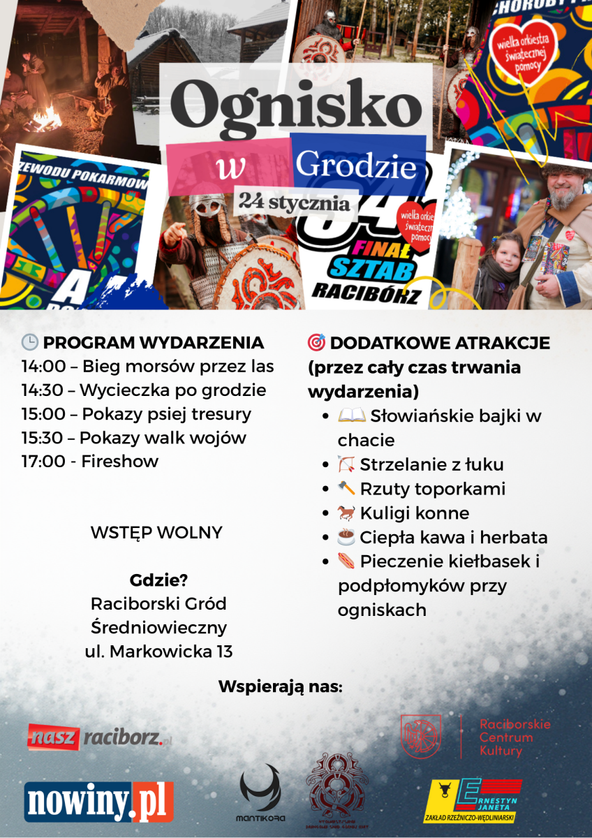 Zdjęcie w galerii na portalu naszraciborz.pl: Ognisko w Grodzie połączy mieszkańców i wsparcie dla WOŚP wiadomości z regionu