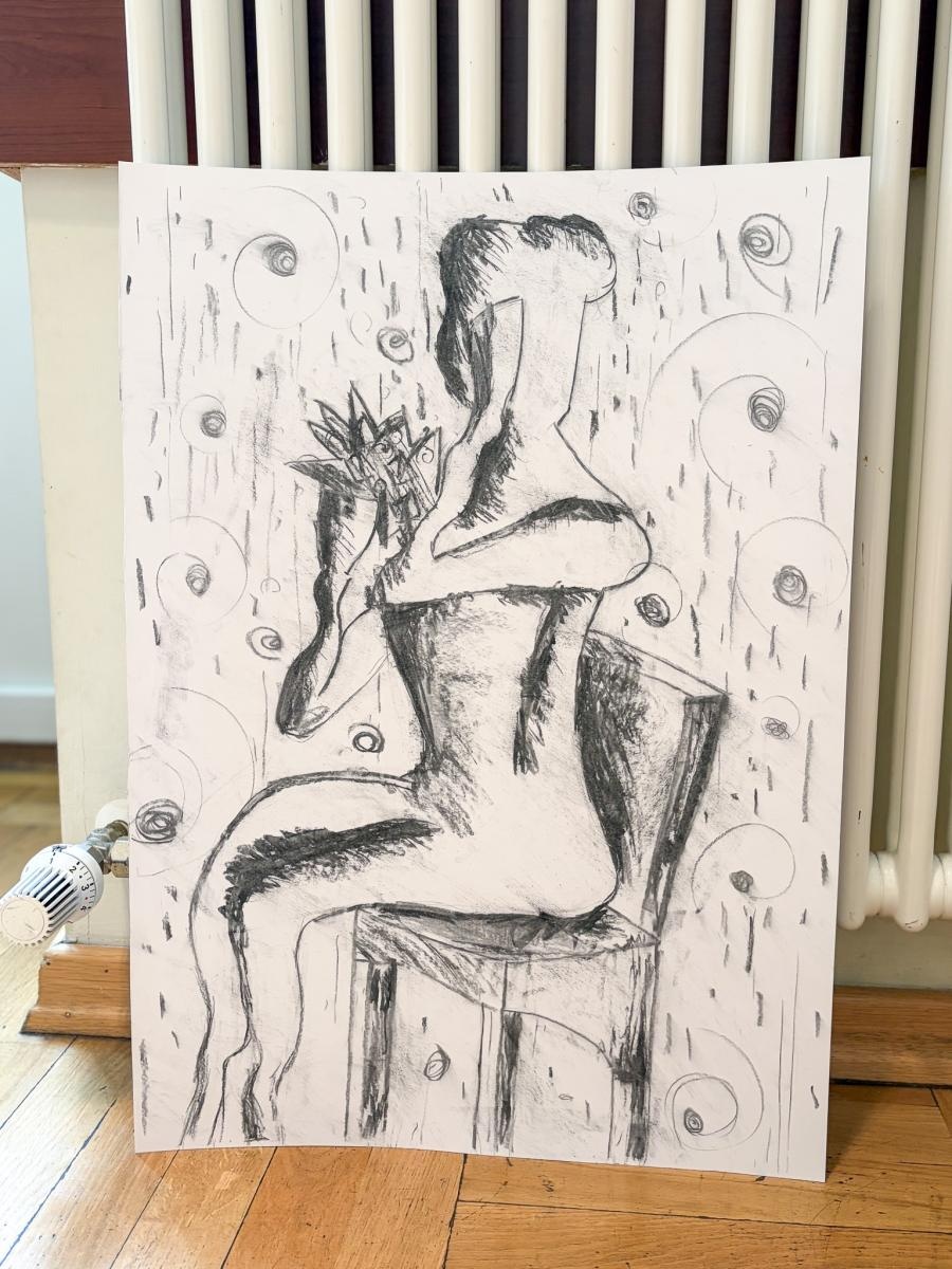 Zdjęcie w galerii na portalu naszraciborz.pl: Magia czerni i bieli – warsztaty rysunku węglem podczas Ferii z RCK wiadomości z regionu