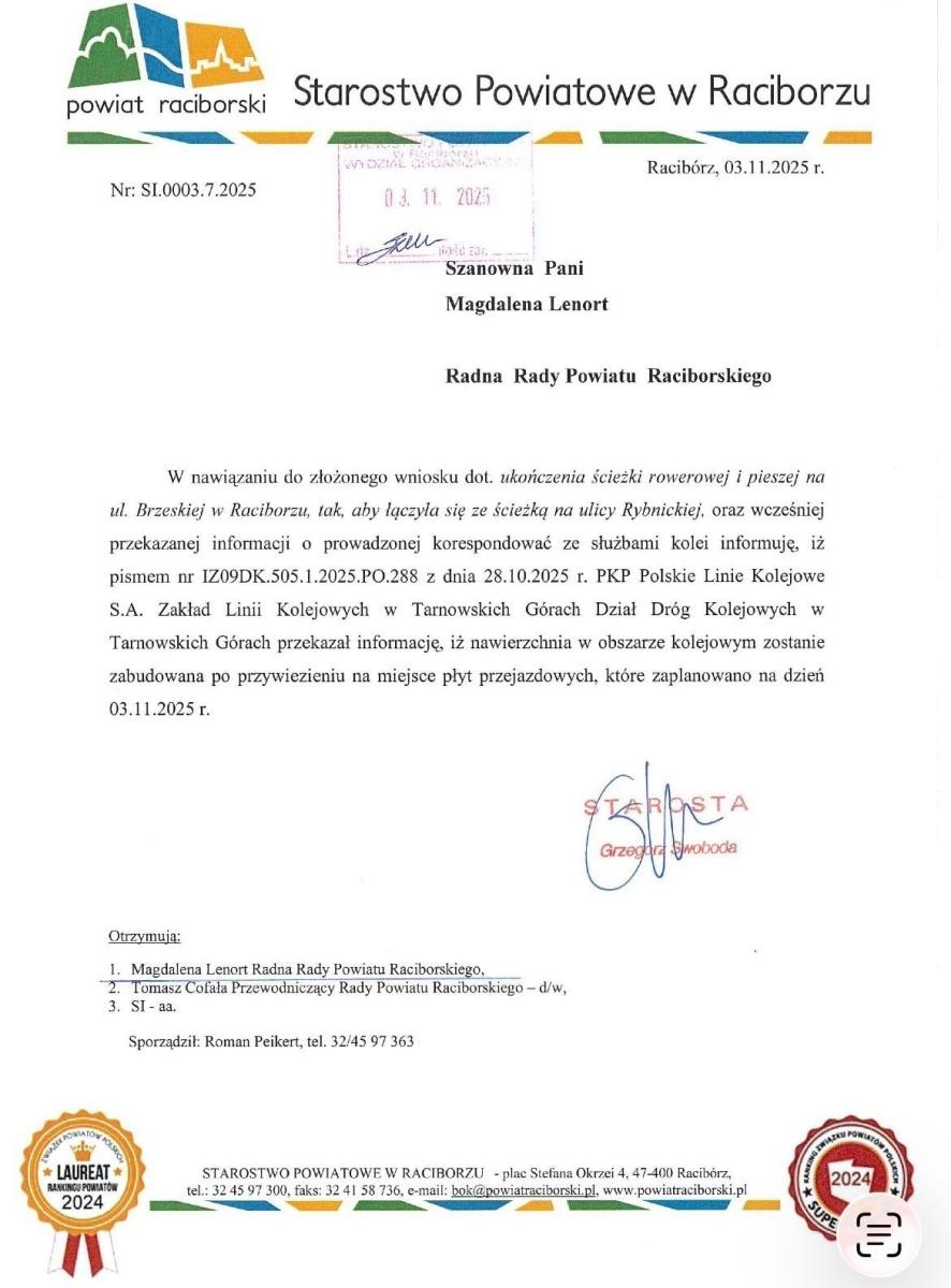 Zdjęcie w galerii na portalu naszraciborz.pl: Czy na Brzeskiej musi dojść do tragedii? Radna i mieszkańcy walczą o dokończenie ścieżki rowerowej wiadomości z regionu