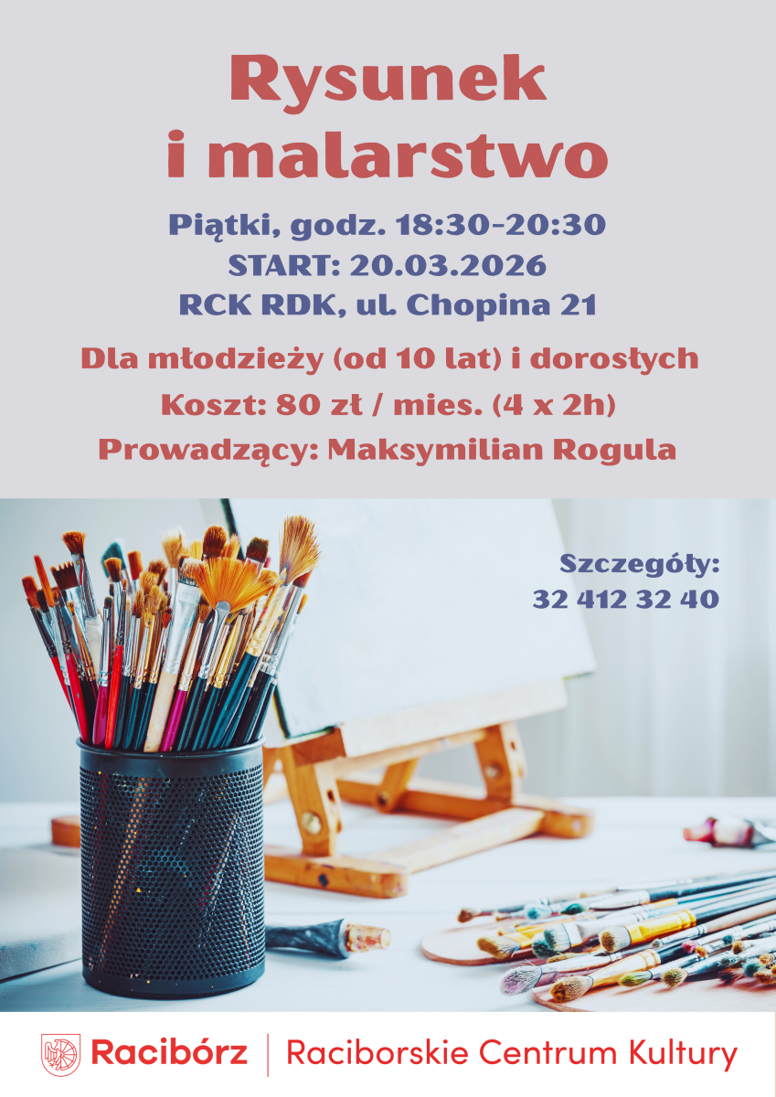 Zdjęcie w galerii na portalu naszraciborz.pl: Nowość w RCK - do oferty zajęć dołącza rysunek i malarstwo wiadomości z regionu