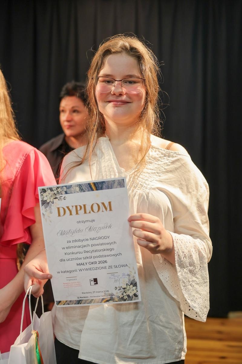 Zdjęcie w galerii na portalu naszraciborz.pl: Powiatowe eliminacje Konkursu Recytatorskiego MAŁY OKR 2026 w Raciborzu wiadomości z regionu