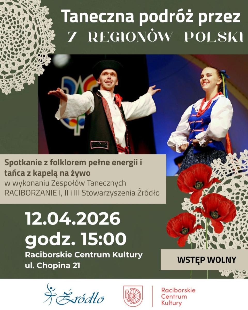 Zdjęcie w galerii na portalu naszraciborz.pl: Taneczna podróż przez siedem regionów Polski wiadomości z regionu