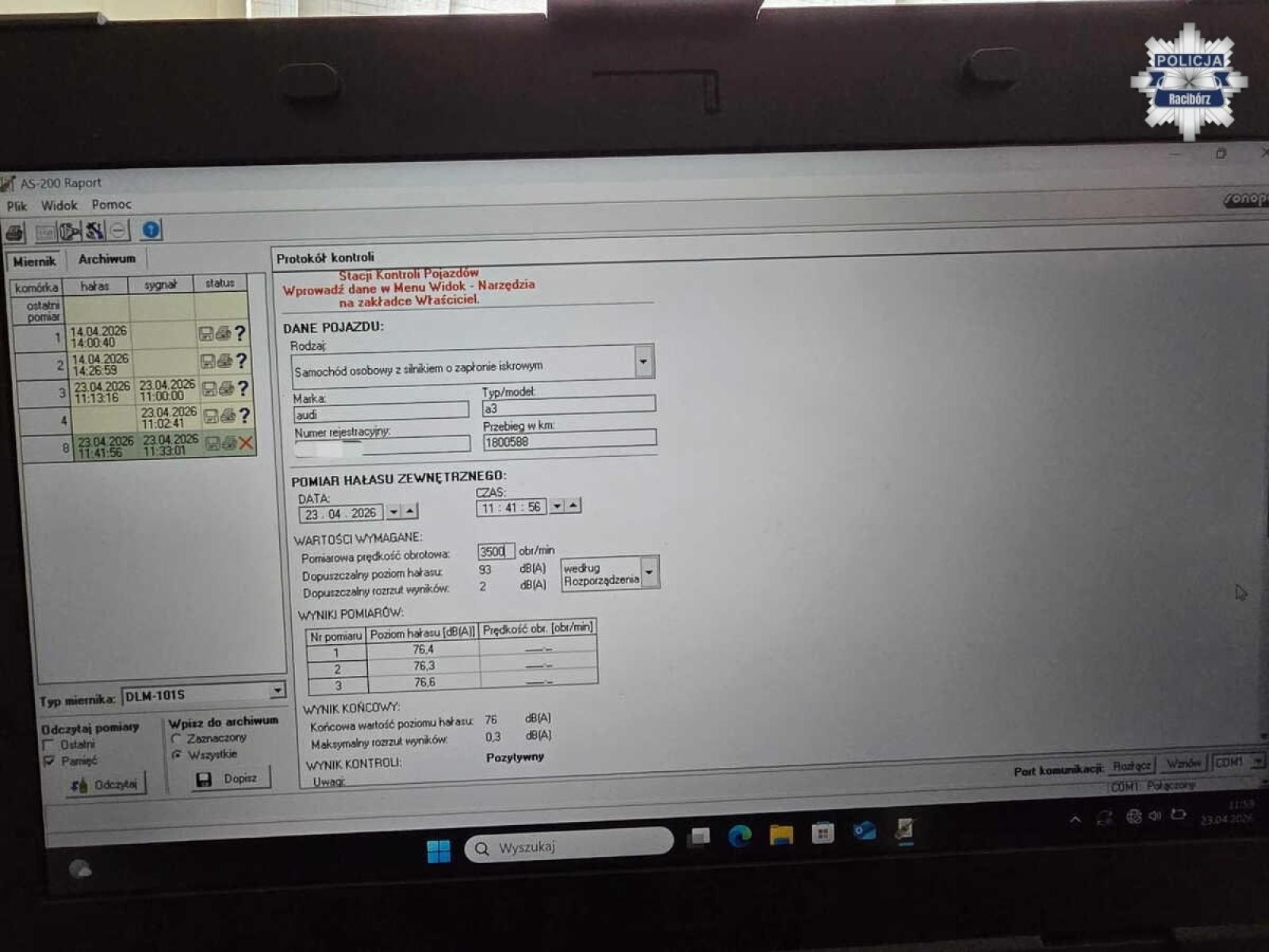Zdjęcie w galerii na portalu naszraciborz.pl: Policja sprawdza hałas pojazdów w Raciborzu. Nowy sprzęt w użyciu wiadomości z regionu