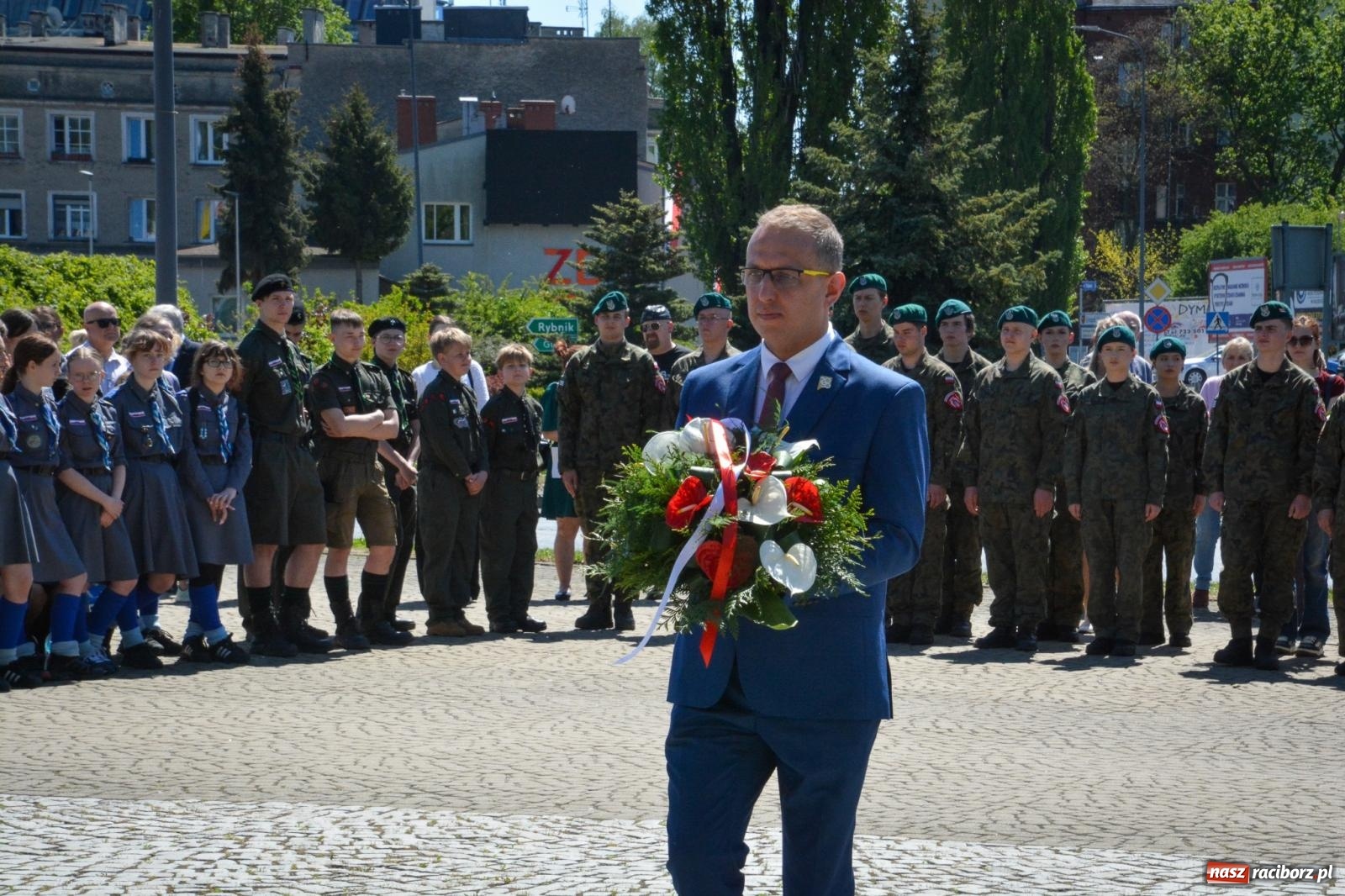 Zdjęcie w galerii na portalu naszraciborz.pl: Obchody Święta Narodowego Trzeciego Maja w Raciborzu [FOTO i WIDEO] wiadomości z regionu