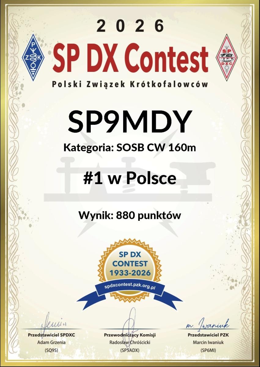 Zdjęcie w galerii na portalu naszraciborz.pl: Sukcesy raciborskich krótkofalowców w zawodach SP-DX Contest 2026 wiadomości z regionu