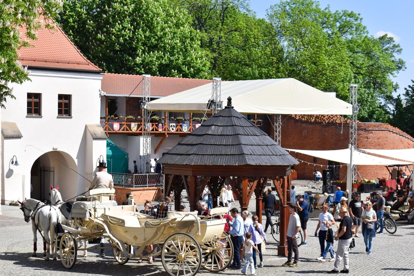 Zdjęcie w galerii na portalu naszraciborz.pl: Pierwsze przejażdżki powozem w Parku Zamkowym w Raciborzu. Nowa atrakcja Zamku Piastowskiego wiadomości z regionu