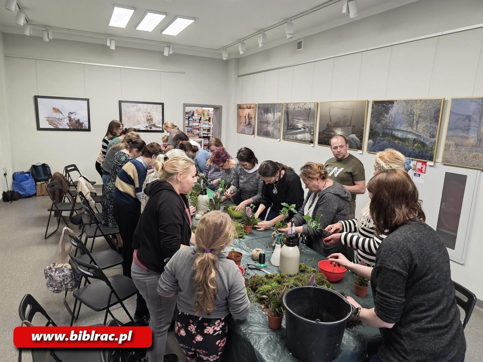 Zdjęcie w galerii na portalu naszraciborz.pl: Kokedama - warsztaty tworzenia wiszących ogrodów w bibliotece wiadomości z regionu