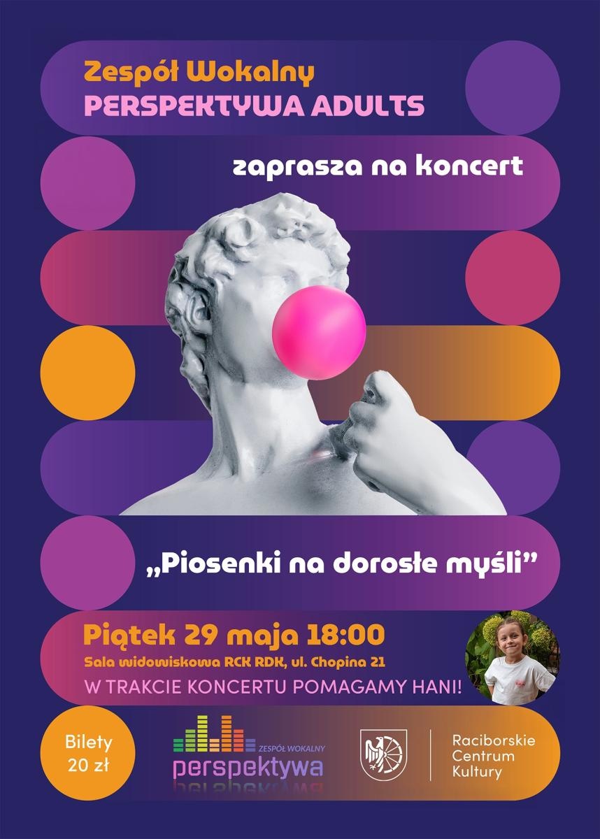Zdjęcie w galerii na portalu naszraciborz.pl: PIOSENKI NA DOROSŁE MYŚLI już w ten piątek w RCK- koncert wiadomości z regionu