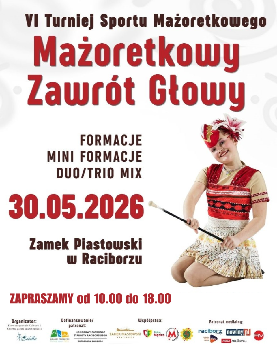 Zdjęcie w galerii na portalu naszraciborz.pl: Turniej Sportu Mażoretkowego już w sobotę na Zamku Piastowskim w Raciborzu wiadomości z regionu