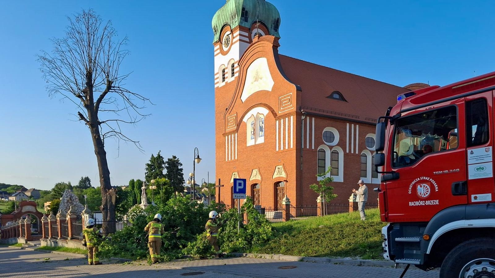 Zdjęcie w galerii na portalu naszraciborz.pl: Straż pożarna interweniowała dziewięć razy w powiecie raciborskim. Zdarzenia medyczne, drzewa na drogach i działania po silnym wietrze wiadomości z regionu