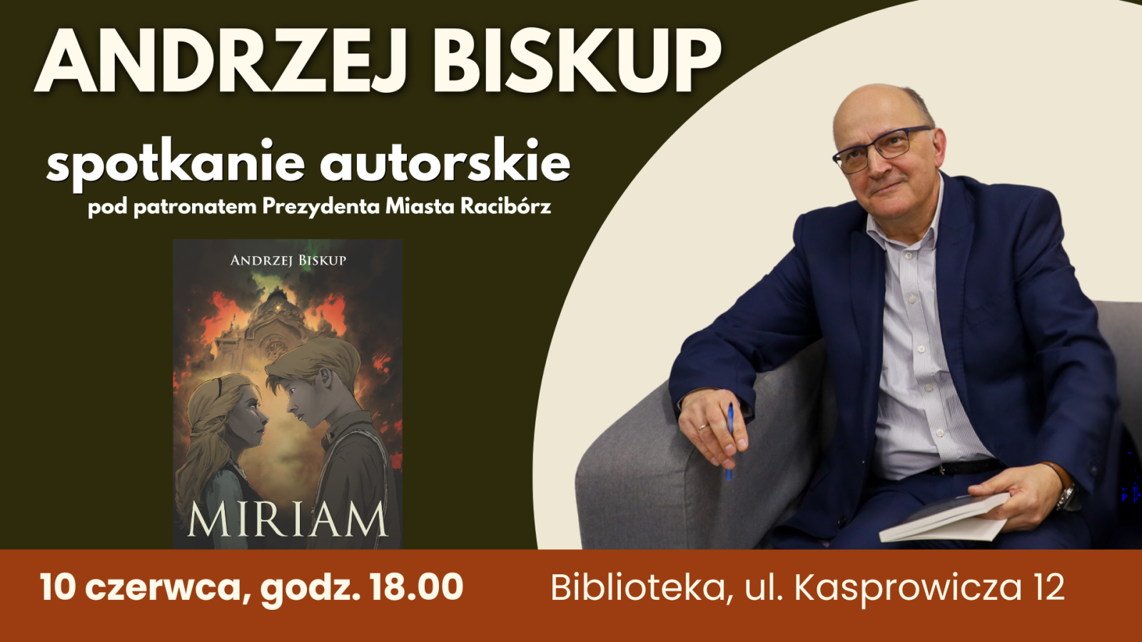 Zdjęcie w galerii na portalu naszraciborz.pl: Biblioteka zaprasza na spotkanie z Andrzejem Biskupem wiadomości z regionu