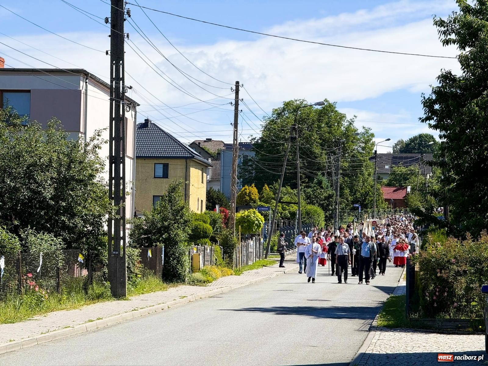 Zdjęcie w galerii na portalu naszraciborz.pl: Tłumy na procesji Bożego Ciała w Brzeziu. Na drodze Najświętszego Sakramentu prawdziwe dzieła sztuki wiadomości z regionu