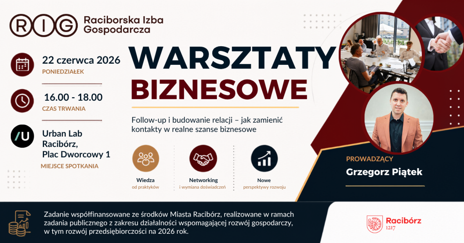 Zdjęcie w galerii na portalu naszraciborz.pl: RIG zaprasza na warsztaty biznesowe wiadomości z regionu