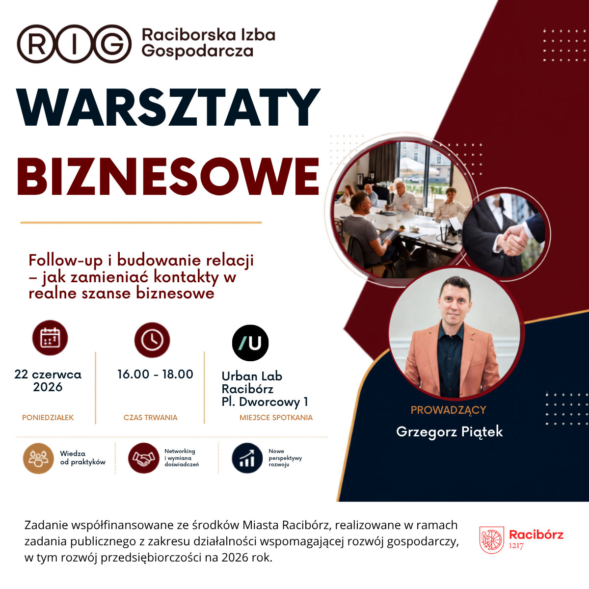 Zdjęcie w galerii na portalu naszraciborz.pl: RIG zaprasza na warsztaty biznesowe wiadomości z regionu