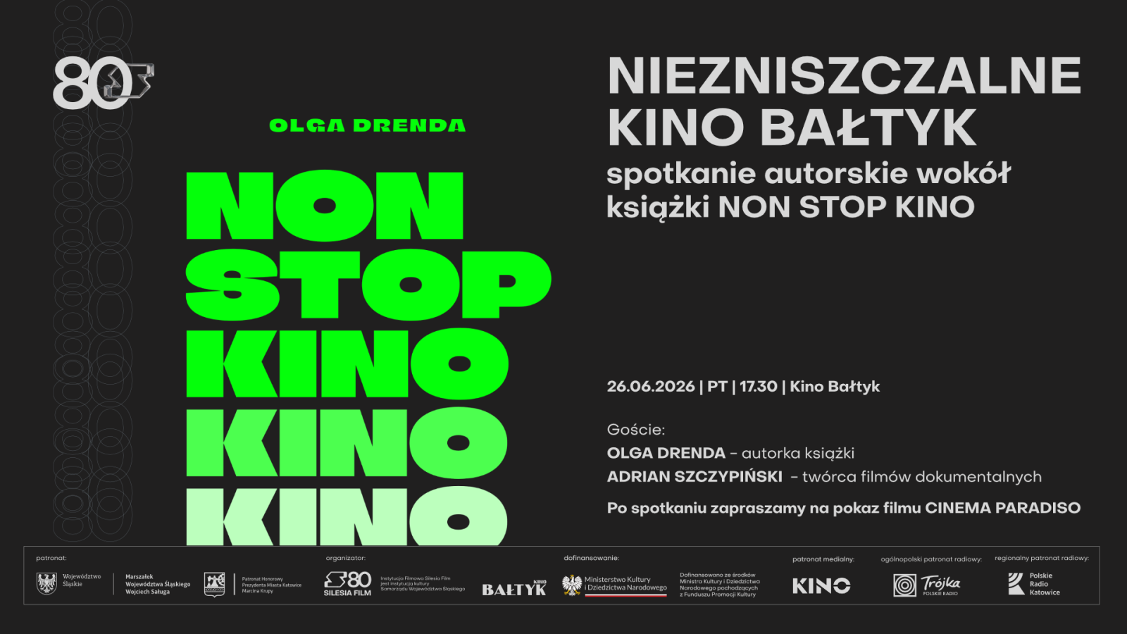 Zdjęcie w galerii na portalu naszraciborz.pl: Niezatapialne Kino Bałtyk: spotkanie z Olgą Drendą i seans Cinema Paradiso wiadomości z regionu