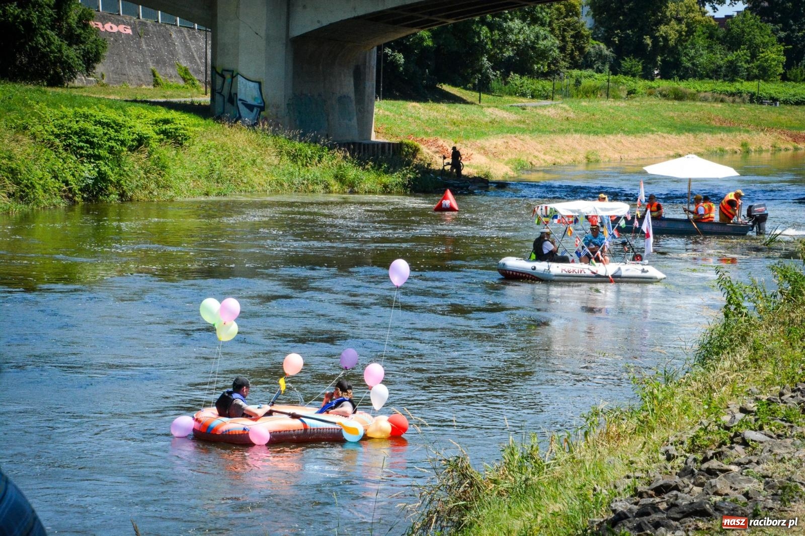 Zdjęcie w galerii na portalu naszraciborz.pl: XXVII Pływadła ruszyły z Raciborza: Wielka wodna wyprawa rozpoczęta [FOTO i WIDEO] wiadomości z regionu
