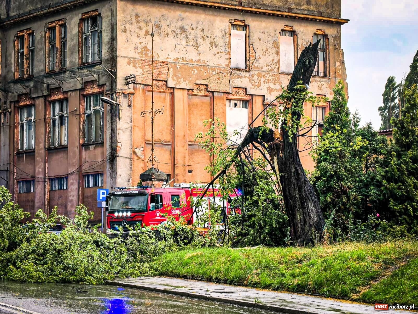 Zdjęcie w galerii na portalu naszraciborz.pl: Nawałnica nad powiatem raciborskim. Strażacy interweniowali już 20 razy wiadomości z regionu