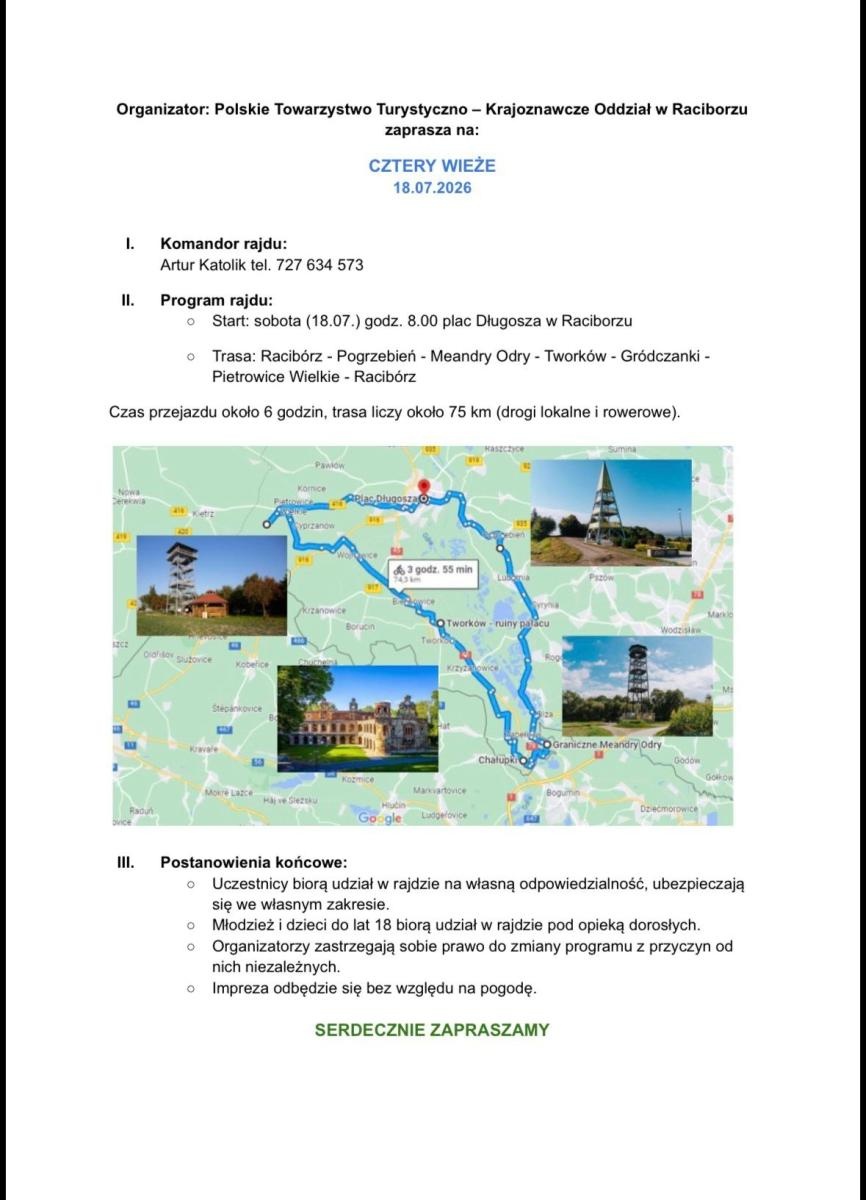 Zdjęcie w galerii na portalu naszraciborz.pl: Region na dwóch kółkach. PTTK Racibórz zaprasza na trzydniowy rajd do Luboszyc i szlakiem czterech wież wiadomości z regionu