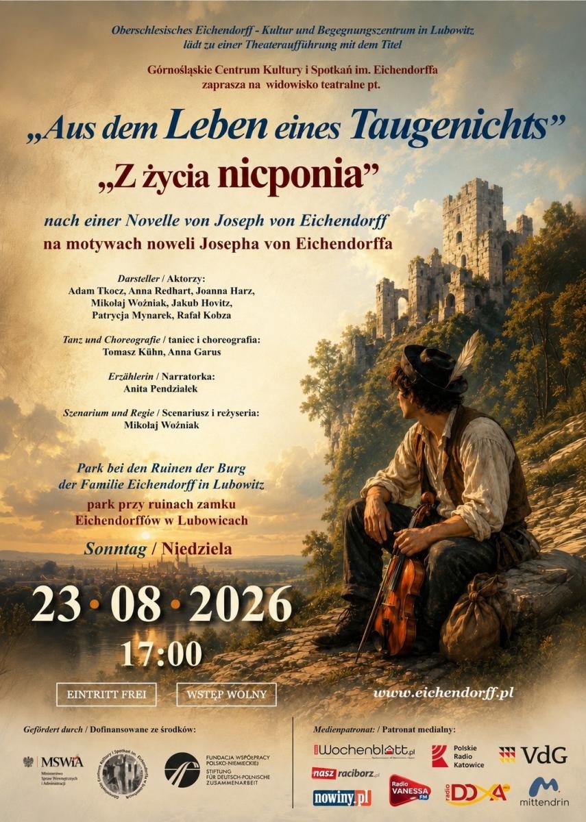 Zdjęcie w galerii na portalu naszraciborz.pl: Klasyka romantyzmu w plenerze. Wyjątkowe widowisko teatralne w Łubowicach wiadomości z regionu