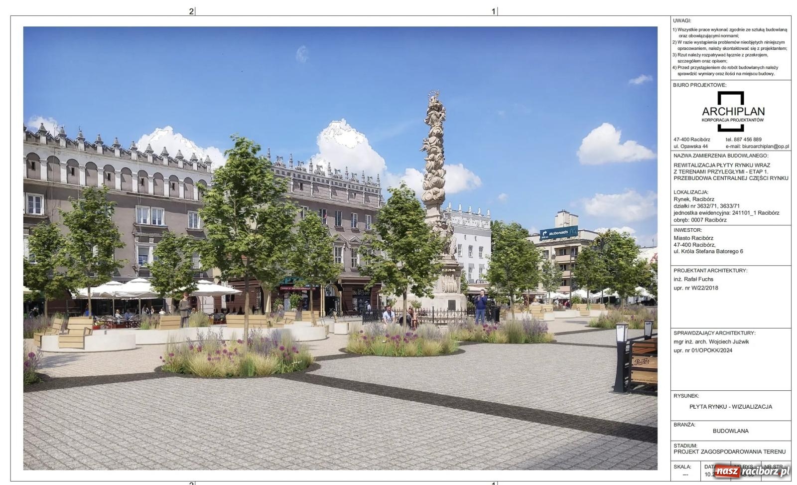 Zdjęcie w galerii na portalu naszraciborz.pl: Pierwsze efekty rewitalizacji raciborskiego Rynku. Odsłonięto teren wokół Kolumny Maryjnej [FOTO] wiadomości z regionu