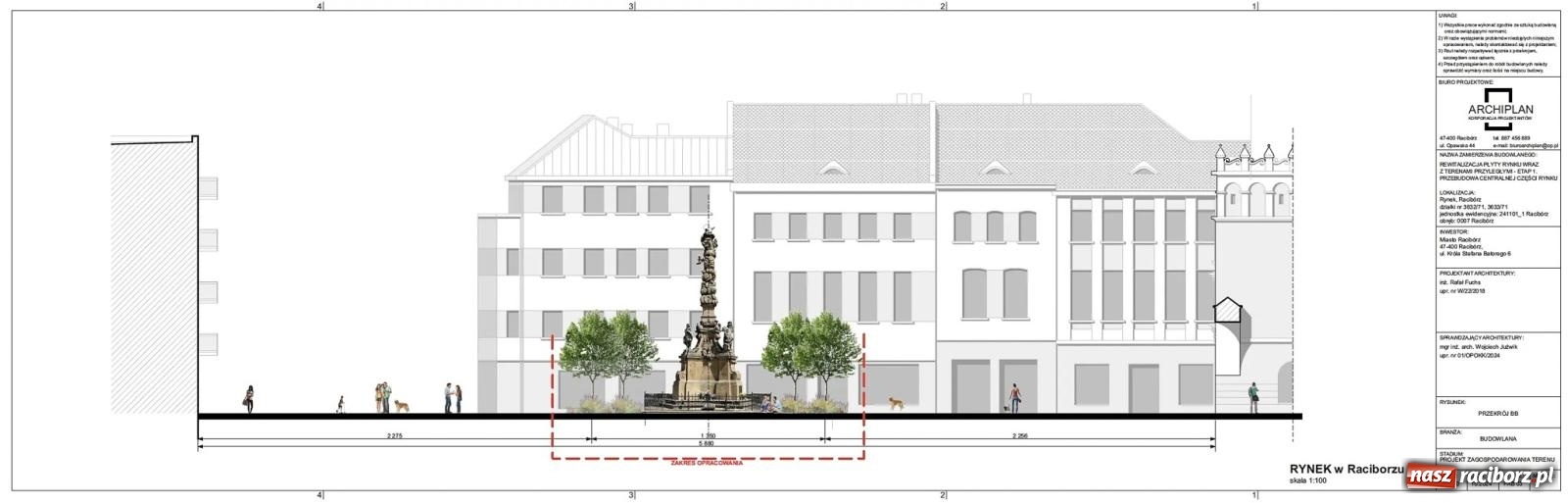 Zdjęcie w galerii na portalu naszraciborz.pl: Pierwsze efekty rewitalizacji raciborskiego Rynku. Odsłonięto teren wokół Kolumny Maryjnej [FOTO] wiadomości z regionu