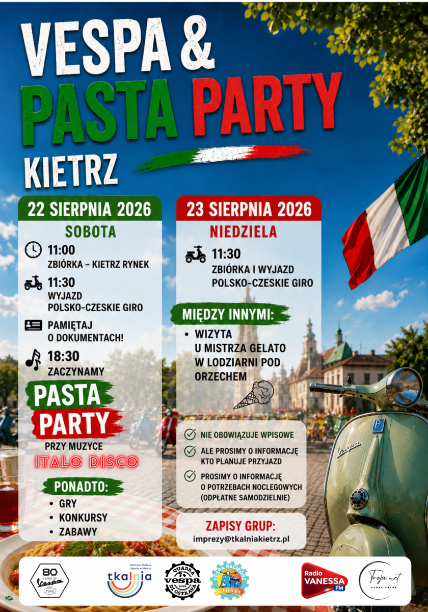 Zdjęcie w galerii na portalu naszraciborz.pl: Vespa & Pasta Party 2026. Kietrz zamieni się w stolicę włoskich skuterów wiadomości z regionu