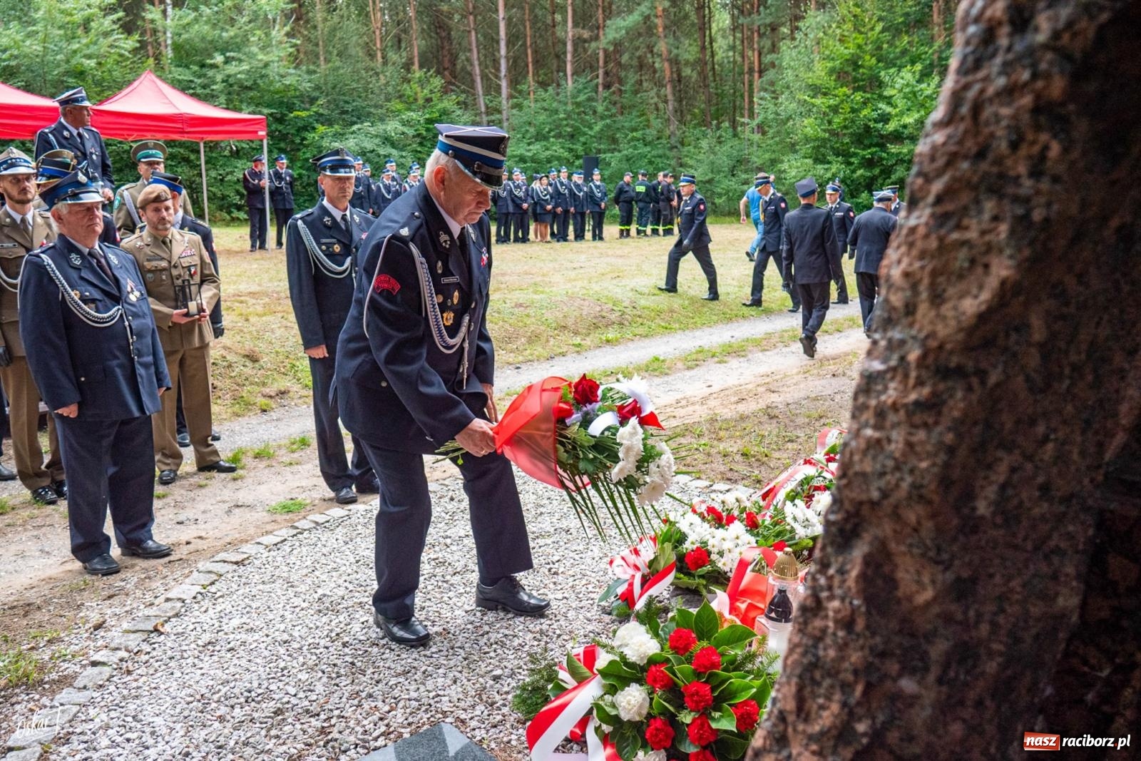 Zdjęcie w galerii na portalu naszraciborz.pl: 34. rocznica pożaru lasów. Hołd dla strażaków, którzy zginęli w walce z żywiołem wiadomości z regionu