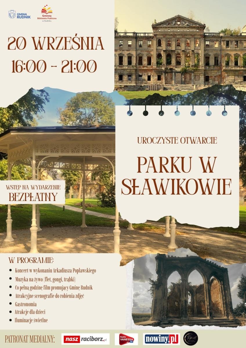 Zdjęcie w galerii na portalu naszraciborz.pl: Nowe życie zabytkowego zespołu w Sławikowie. Uroczyste otwarcie odnowionego parku i zapowiedź Jarmarku Rozmaitości wiadomości z regionu