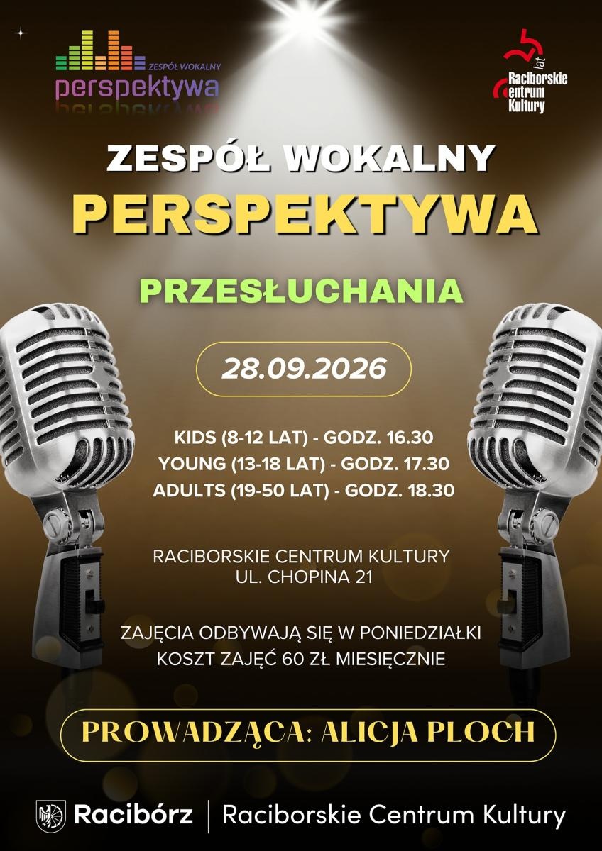 Zdjęcie w galerii na portalu naszraciborz.pl: Zespół Wokalny Perspektywa zaprasza na przesłuchania. Trzy grupy wiekowe wiadomości z regionu