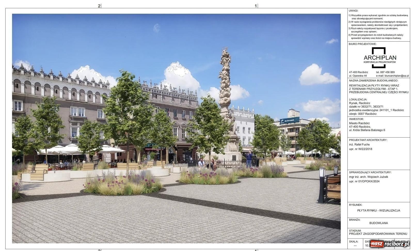 Zdjęcie w galerii na portalu naszraciborz.pl: Na Rynku trwa montaż siedzisk przy kolumnie maryjnej wiadomości z regionu