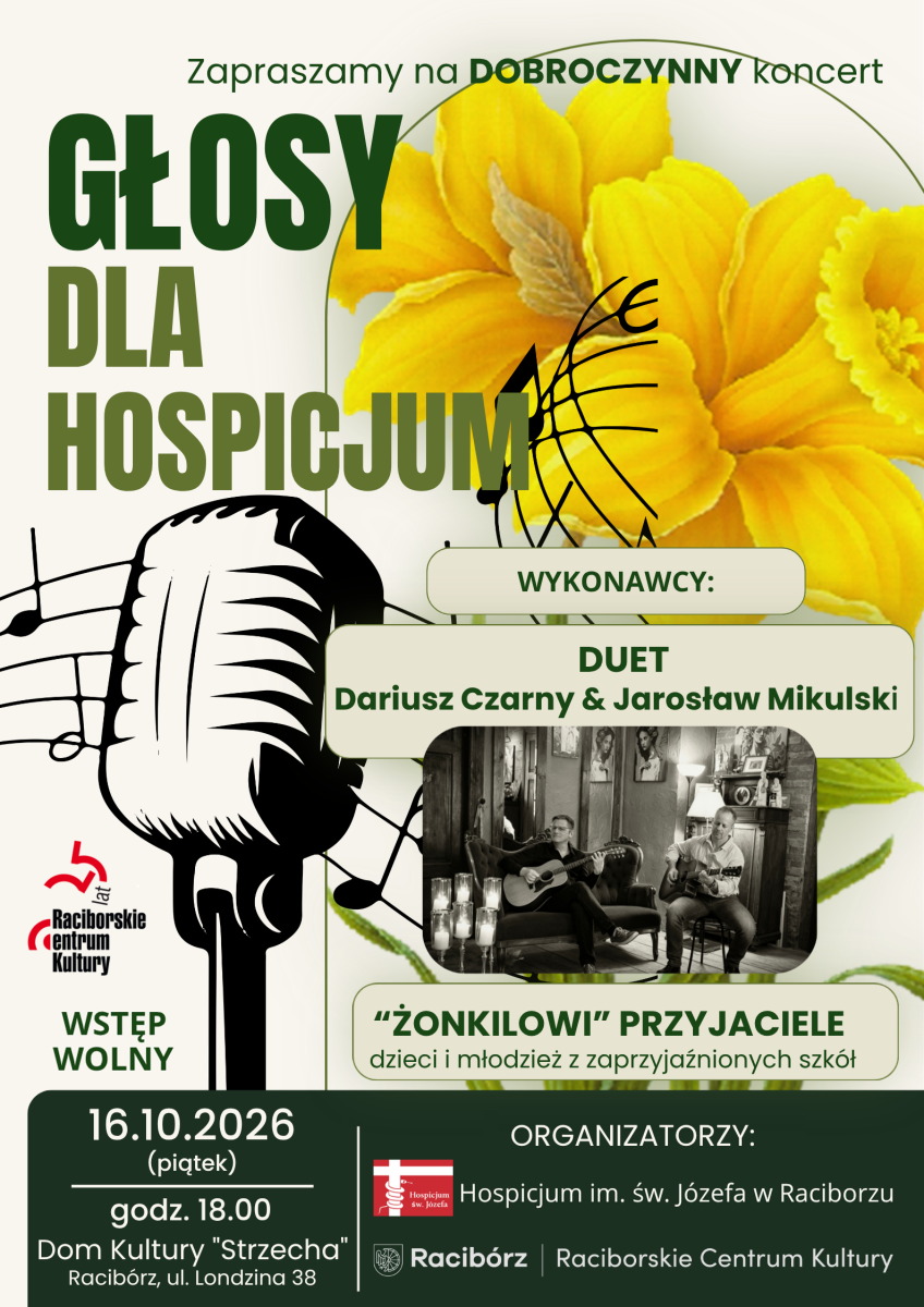 Zdjęcie w galerii na portalu naszraciborz.pl: Głosy dla Hospicjum. Dobroczynny koncert już 16 października wiadomości z regionu