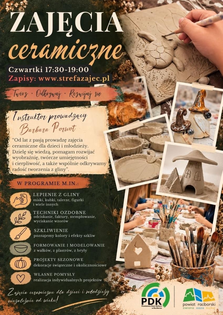 Zdjęcie w galerii na portalu naszraciborz.pl: Powiatowy Dom Kultury w Raciborzu zaprasza na zajęcia plastyczne i ceramiczne! wiadomości z regionu