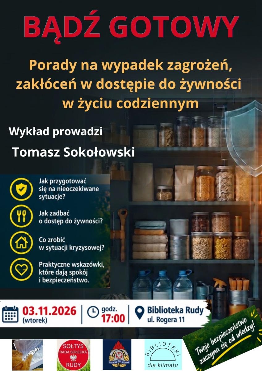 Zdjęcie w galerii na portalu naszraciborz.pl: Jak przygotować się na sytuacje kryzysowe? Spotkanie w bibliotece w Rudach wiadomości z regionu