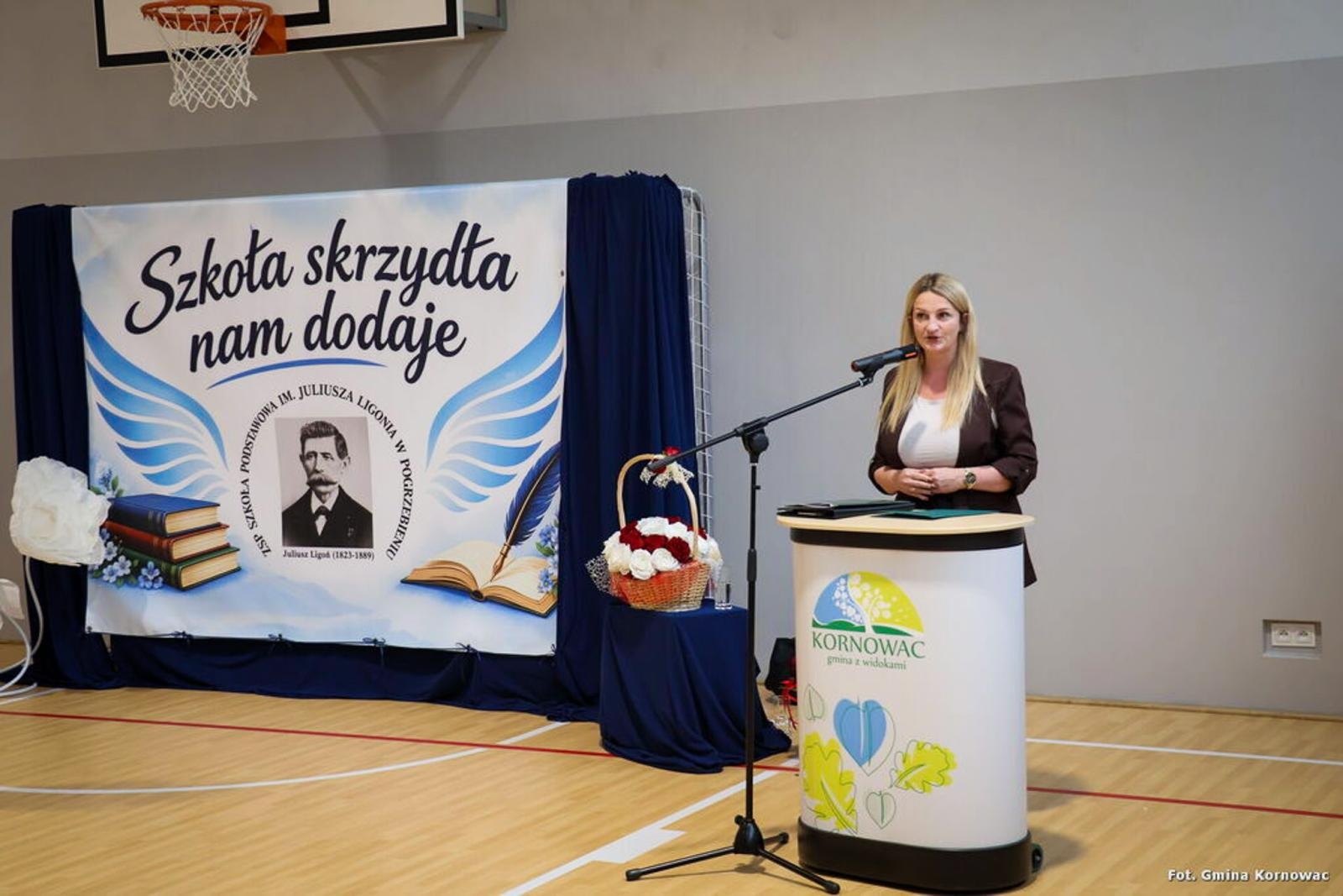 Zdjęcie w galerii na portalu naszraciborz.pl: Szkoła w Pogrzebieniu po generalnym remoncie. Otwarto także Zieloną Pracownię wiadomości z regionu