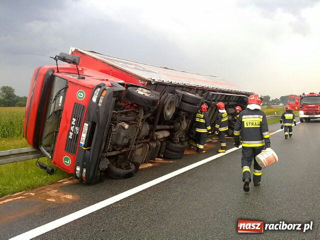 Zdjęcie w galerii na portalu naszraciborz.pl: TIR znów wypadł z drogi wiadomości z regionu