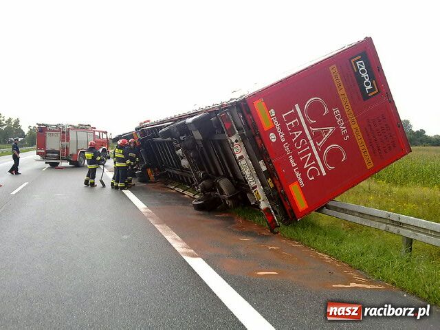 Zdjęcie w galerii na portalu naszraciborz.pl: TIR znów wypadł z drogi wiadomości z regionu