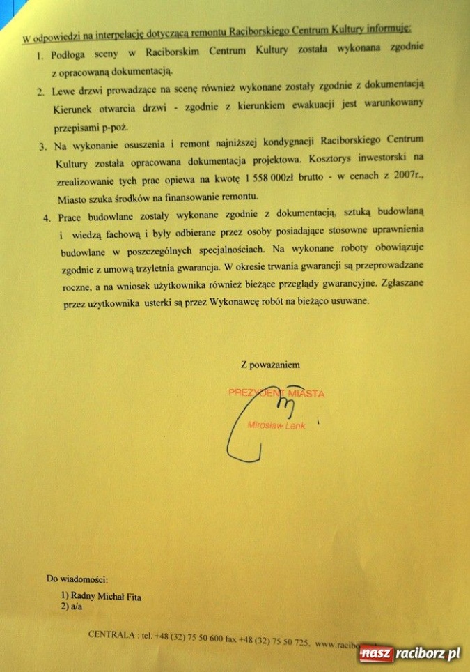 Zdjęcie w galerii na portalu naszraciborz.pl: Prezydent do radnego: PRZEPROŚ! wiadomości z regionu