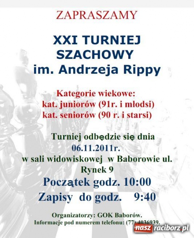Zdjęcie w galerii na portalu naszraciborz.pl: XXI Turniej Szachowy wiadomości z regionu