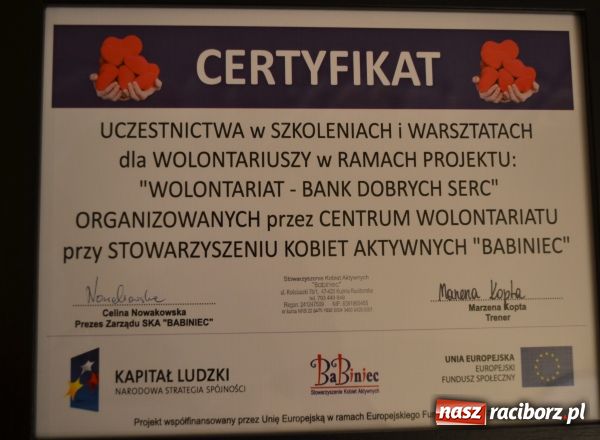 Zdjęcie w galerii na portalu naszraciborz.pl: Zakończenie szkoleń dla wolontariuszy wiadomości z regionu