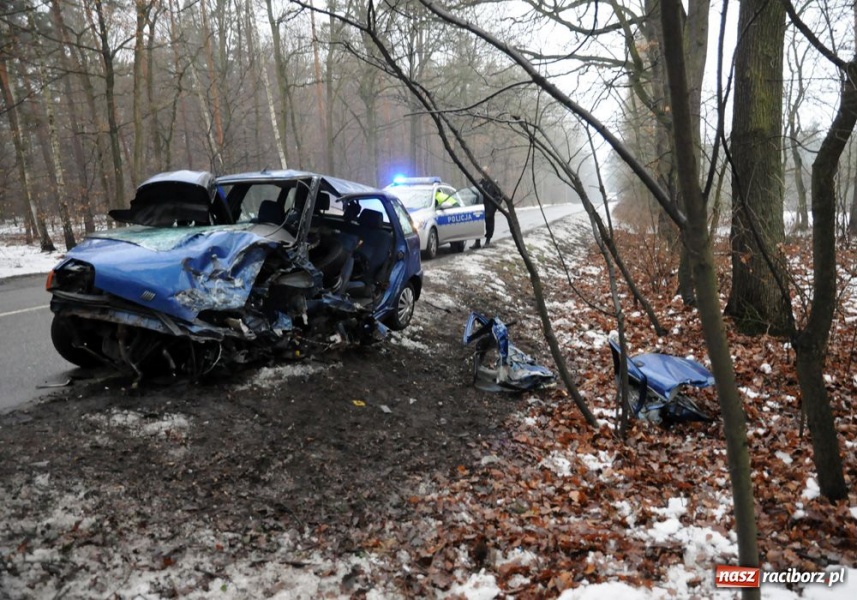 Zdjęcie w galerii na portalu naszraciborz.pl: Czołowe zderzenie na trasie Kuźnia-Rudy wiadomości z regionu