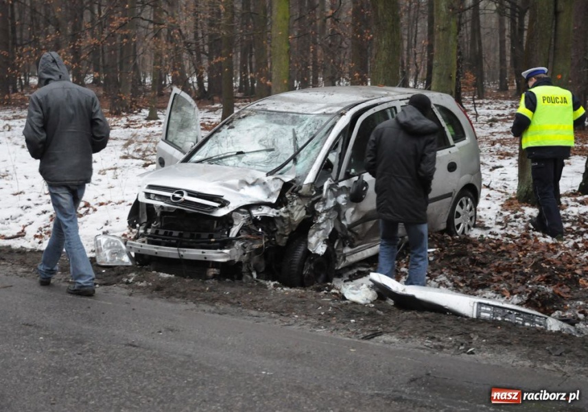 Zdjęcie w galerii na portalu naszraciborz.pl: Czołowe zderzenie na trasie Kuźnia-Rudy wiadomości z regionu