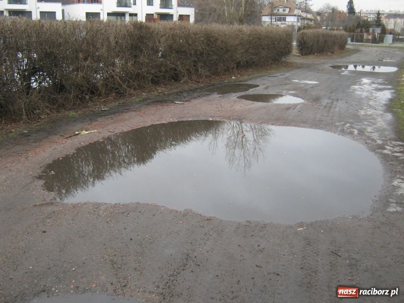 Zdjęcie w galerii na portalu naszraciborz.pl: Mieszkańcy Parkowej grzęzną w błocie wiadomości z regionu