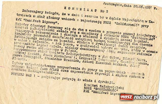 Zdjęcie w galerii na portalu naszraciborz.pl: Dlaczego ukrywana jest prawda o sierpniu 88? wiadomości z regionu