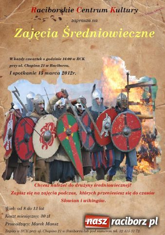 Zdjęcie w galerii na portalu naszraciborz.pl: Zajęcia Średniowieczne wiadomości z regionu