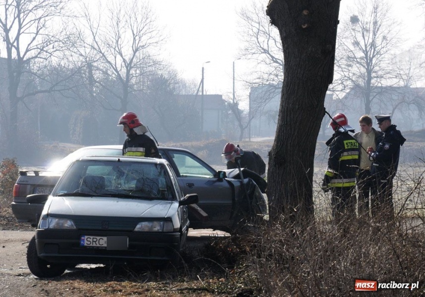 Zdjęcie w galerii na portalu naszraciborz.pl: Zderzenie audi i peugeota w Łubowicach wiadomości z regionu