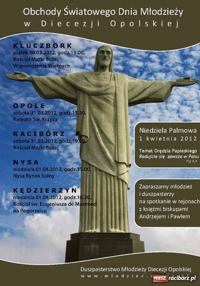Zdjęcie w galerii na portalu naszraciborz.pl: Światowy Dzień Młodzieży w Raciborzu wiadomości z regionu