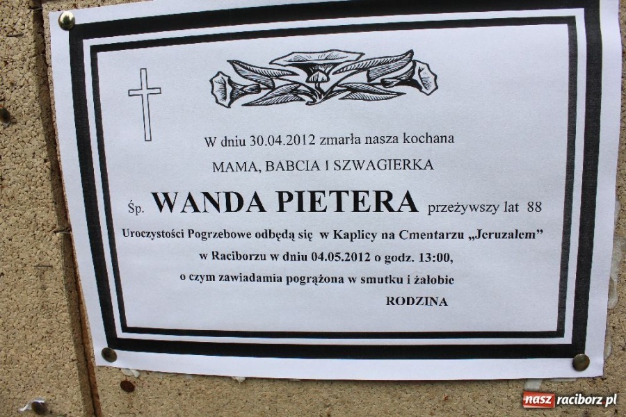 Zdjęcie w galerii na portalu naszraciborz.pl: Ostatnie pożegnanie Wandy Pietery wiadomości z regionu