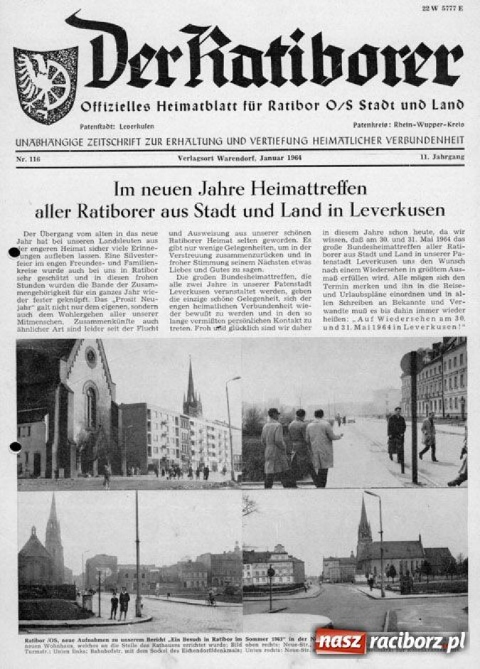 Zdjęcie w galerii na portalu naszraciborz.pl: Archiwum Der Ratiborer część I wiadomości z regionu