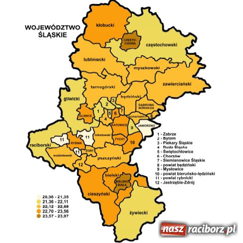 Zdjęcie w galerii na portalu naszraciborz.pl: Te wyniki nie wnoszą optymizmu wiadomości z regionu
